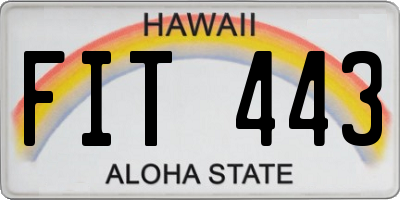 HI license plate FIT443