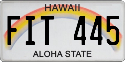 HI license plate FIT445