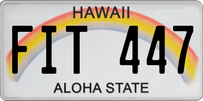 HI license plate FIT447