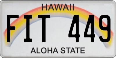 HI license plate FIT449
