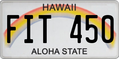 HI license plate FIT450