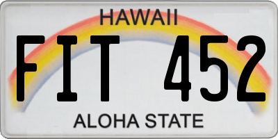 HI license plate FIT452