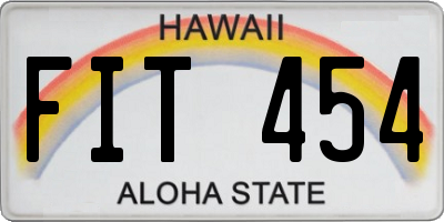 HI license plate FIT454