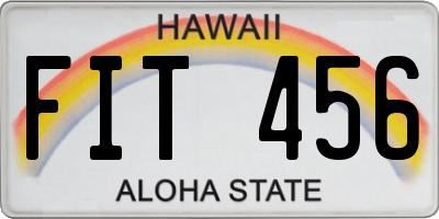HI license plate FIT456