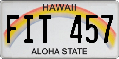 HI license plate FIT457