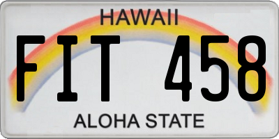 HI license plate FIT458