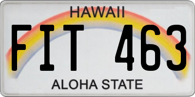 HI license plate FIT463