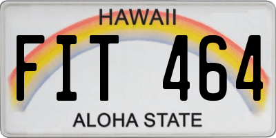 HI license plate FIT464