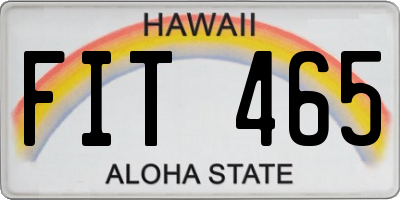 HI license plate FIT465