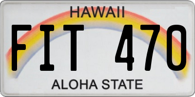 HI license plate FIT470