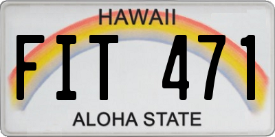 HI license plate FIT471