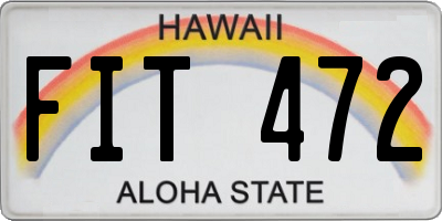 HI license plate FIT472