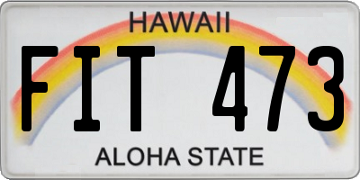 HI license plate FIT473