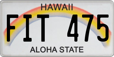 HI license plate FIT475
