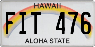 HI license plate FIT476
