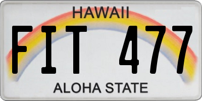 HI license plate FIT477