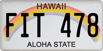 HI license plate FIT478