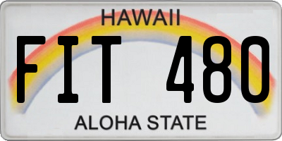 HI license plate FIT480