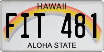 HI license plate FIT481