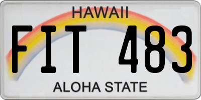 HI license plate FIT483