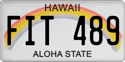 HI license plate FIT489