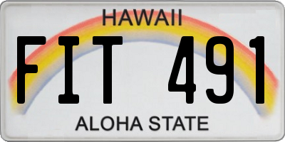 HI license plate FIT491