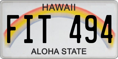 HI license plate FIT494