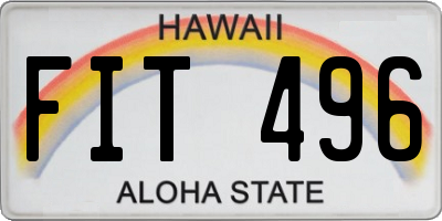 HI license plate FIT496
