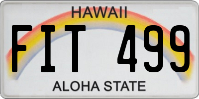 HI license plate FIT499