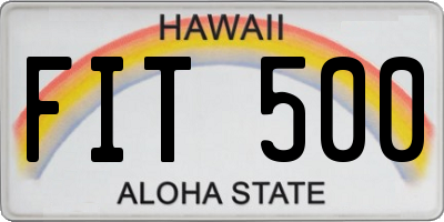 HI license plate FIT500