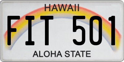 HI license plate FIT501