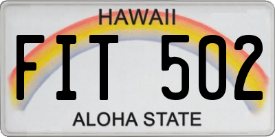 HI license plate FIT502