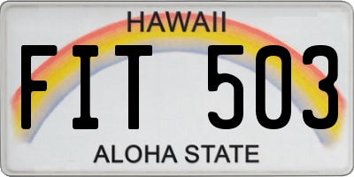 HI license plate FIT503
