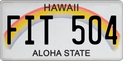 HI license plate FIT504
