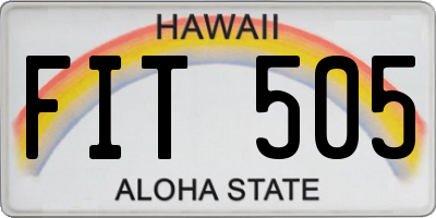 HI license plate FIT505
