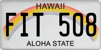 HI license plate FIT508