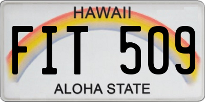 HI license plate FIT509