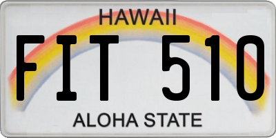 HI license plate FIT510