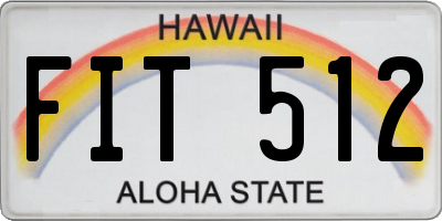 HI license plate FIT512