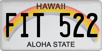 HI license plate FIT522