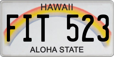 HI license plate FIT523