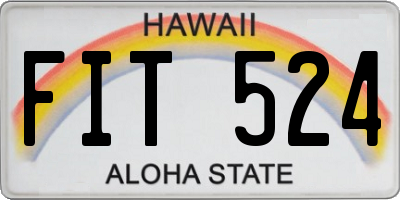 HI license plate FIT524