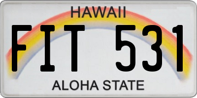HI license plate FIT531
