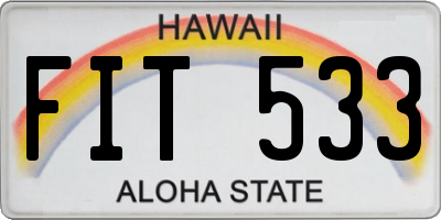 HI license plate FIT533