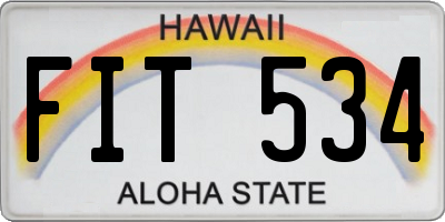 HI license plate FIT534