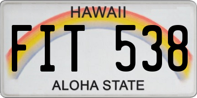HI license plate FIT538