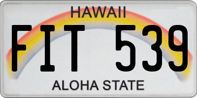 HI license plate FIT539