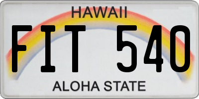 HI license plate FIT540