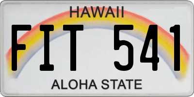 HI license plate FIT541