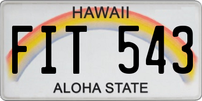 HI license plate FIT543